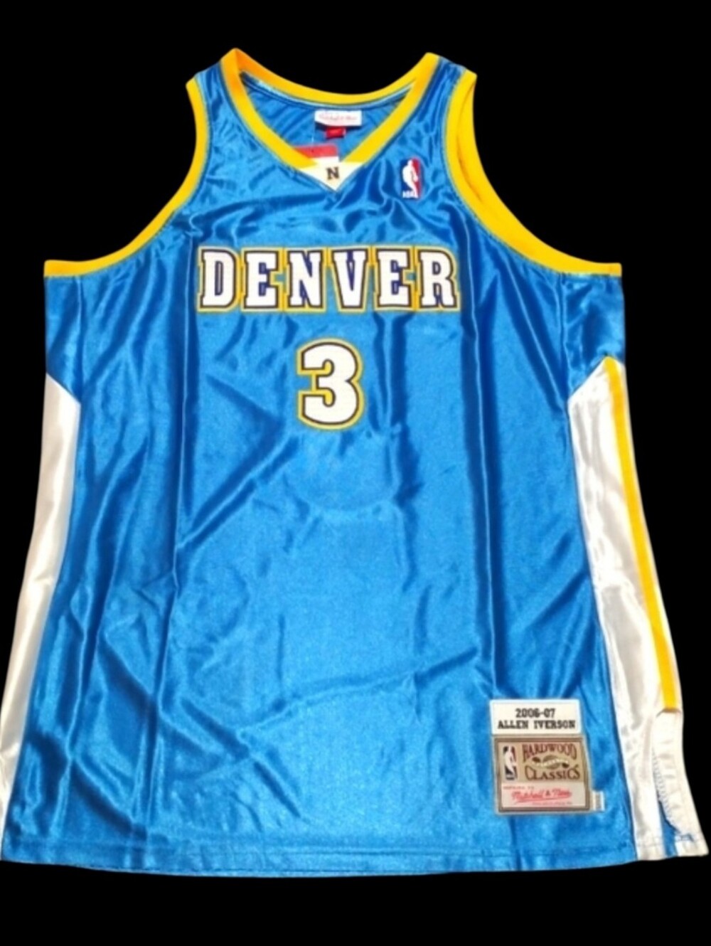 Mitchell & Ness The Answer Allen Iverson Denver Nuggets Premium 🏀 Jersey sz XXL - Picture 4 of 5